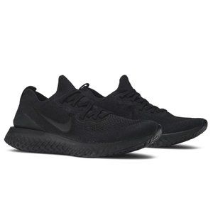 Women's Black Nike Shoes, Epic React Flyknit 2 Sneakers in Black